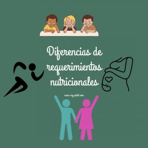 Diferencias de requerimientos nutricionales, nutricionista, nutricionista clínica