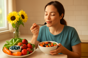 Cómo Evitar el Picoteo Emocional con Alimentación Consciente, AlimentaciónConsciente, PicoteoEmocional, MindfulEating, BienestarEmocional, HábitosSaludables, NutriciónEquilibrada
