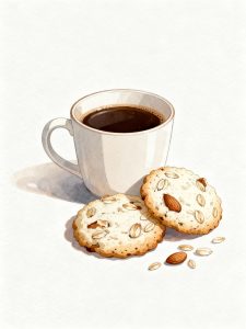 Galletas caseras saludables en plato con gajos de naranja y especias, celebrando el Día de la Galleta de forma consciente