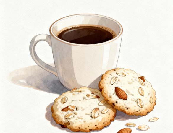 Galletas caseras saludables en plato con gajos de naranja y especias, celebrando el Día de la Galleta de forma consciente