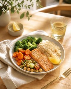 Nutrición en diabetes tipo 2 sin dieta estricta con plato equilibrado
